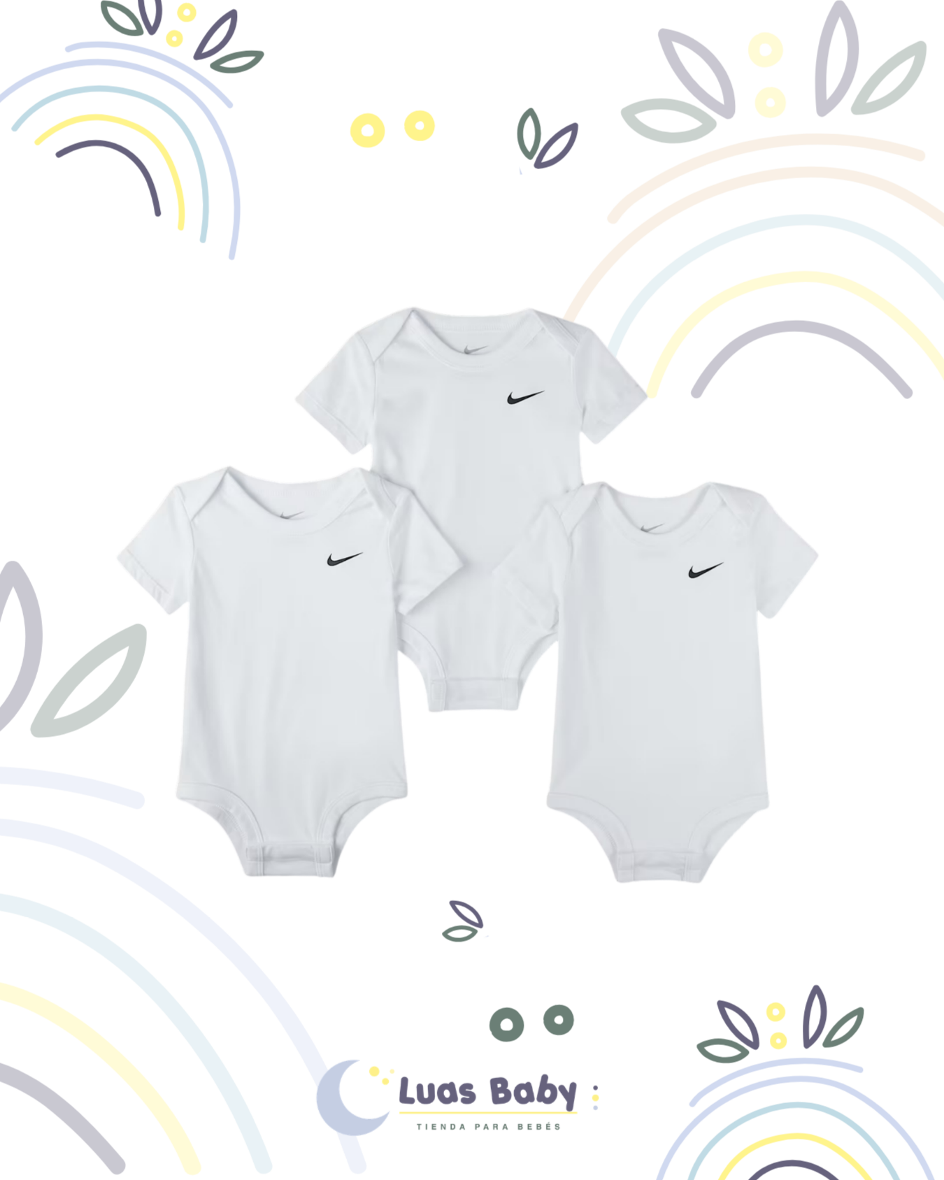 Pack 3 Bodies Nike Blancos