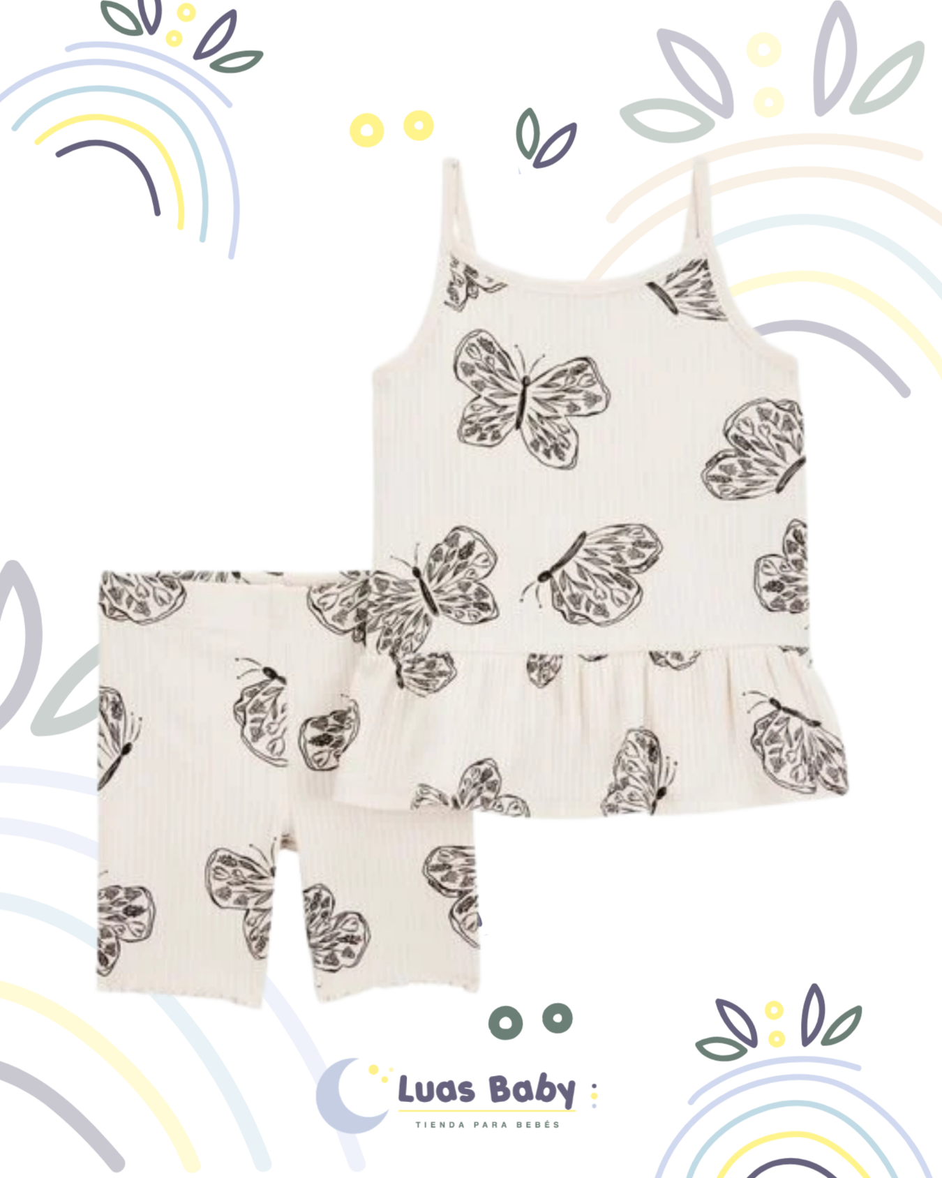 Conjunto Pijama Mariposas Top + Short