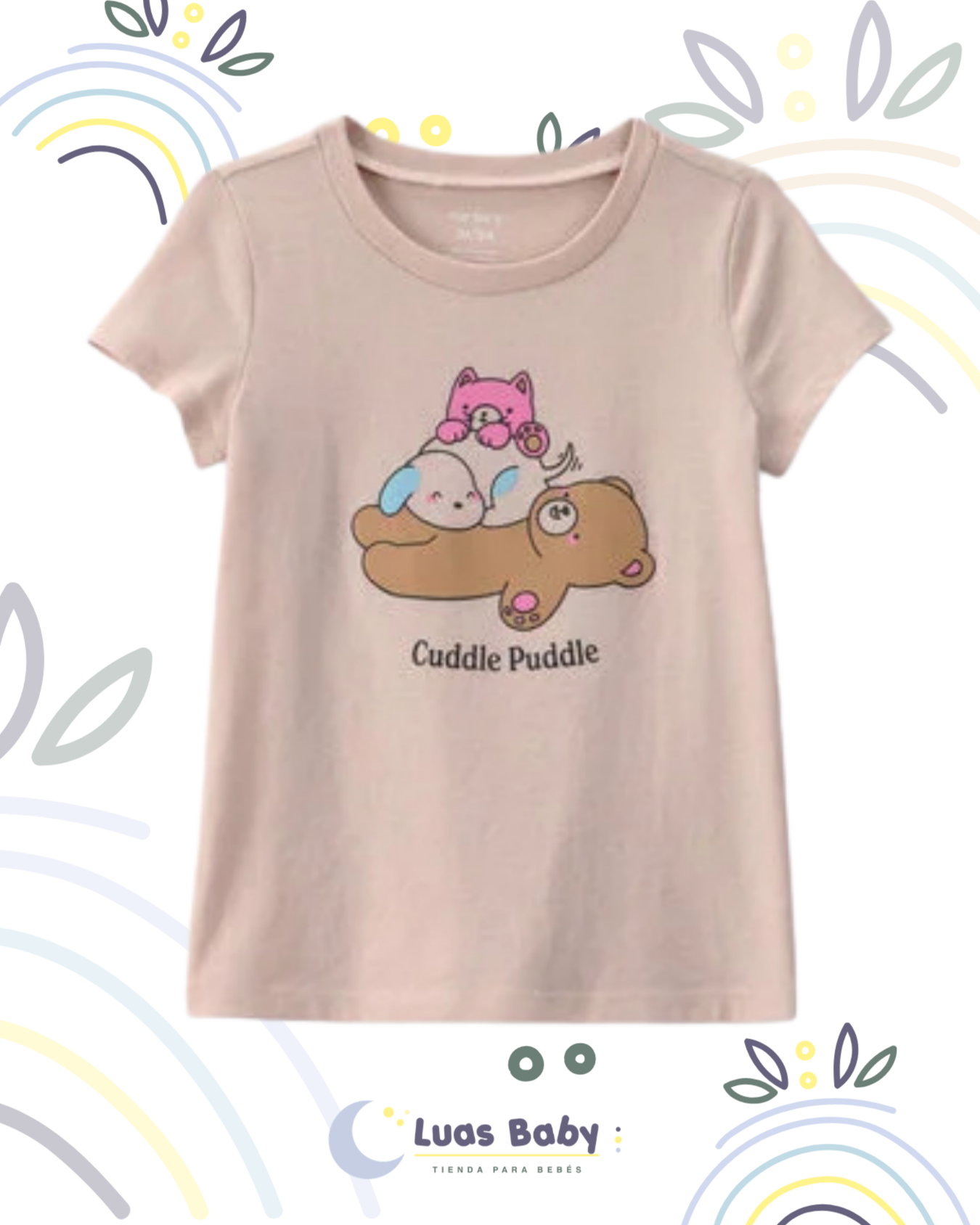 Camiseta Manga Corta "Cuddle Puddle" Beige