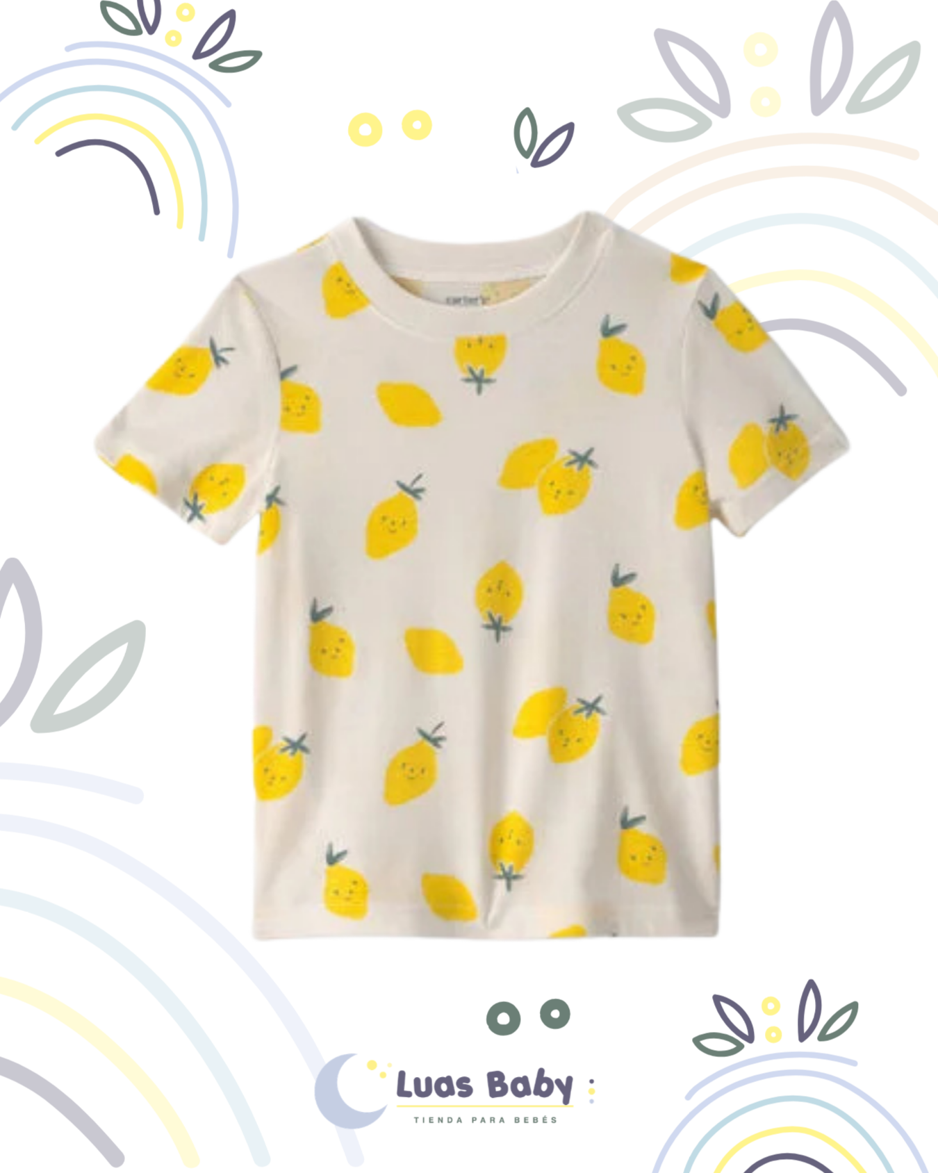 Camiseta Manga Corta Estampado Limones