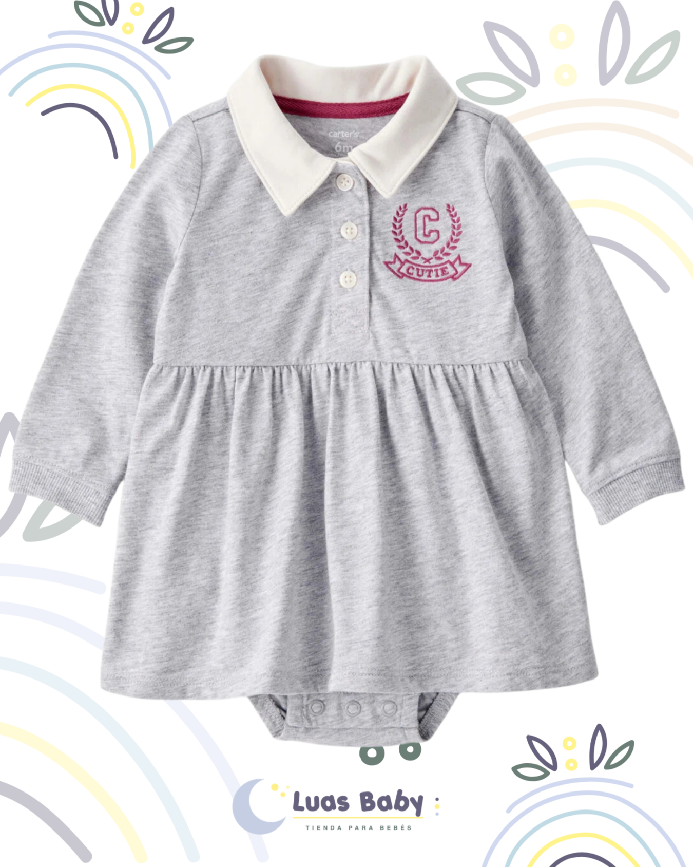 Vestido Body Polo Gris "Cutie" Carter's