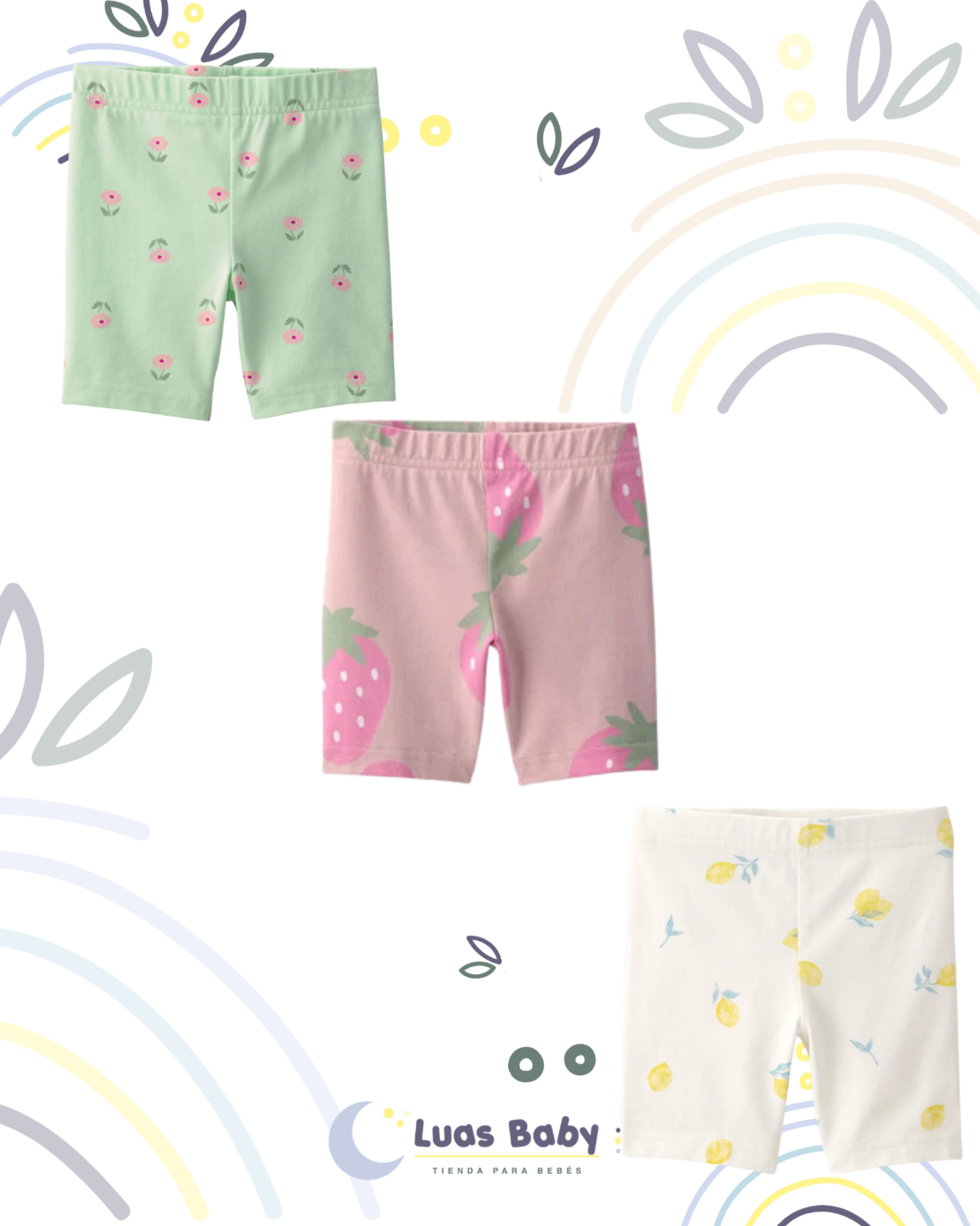 Shorts Biker Estampados Niña