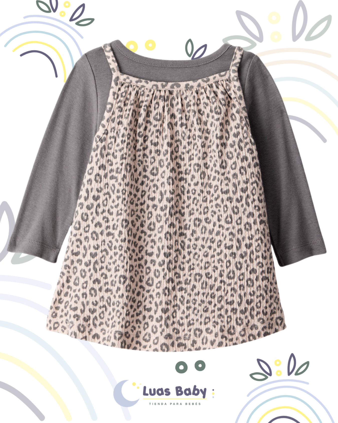 Conjunto 2 Piezas Camisa + Jumper Leopardo