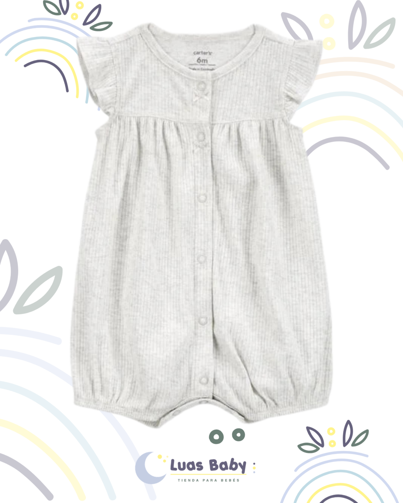 Romper Corto Gris Rib Carter's