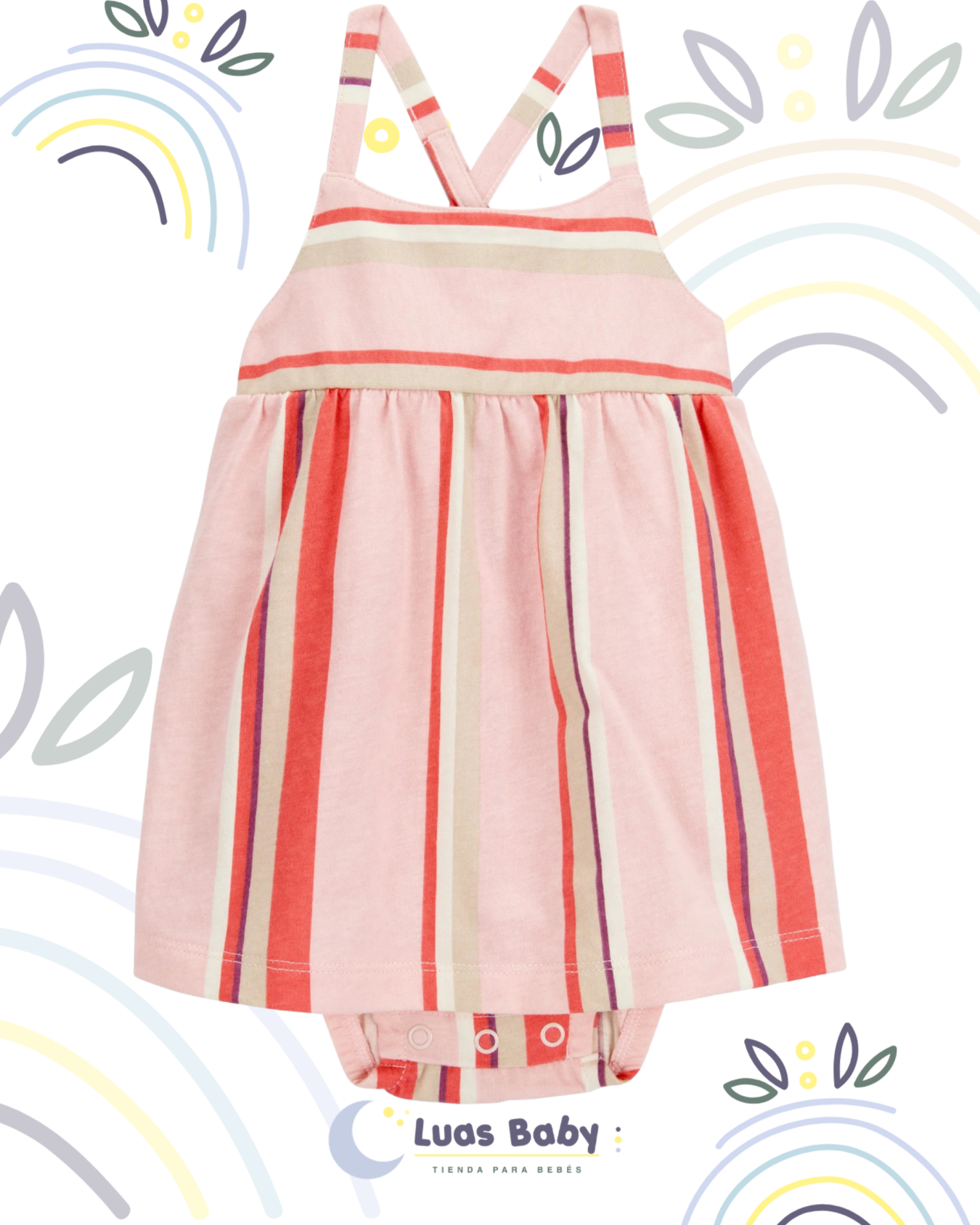 Body Vestido Rayas Tirantes Cruzados