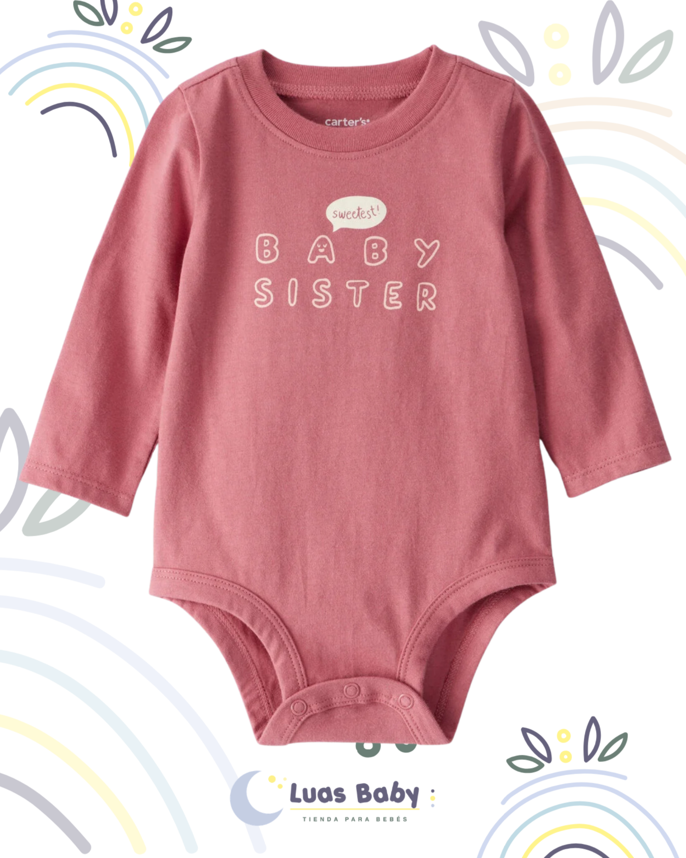 Body Manga Larga "Baby Sister" Rosa Carter's