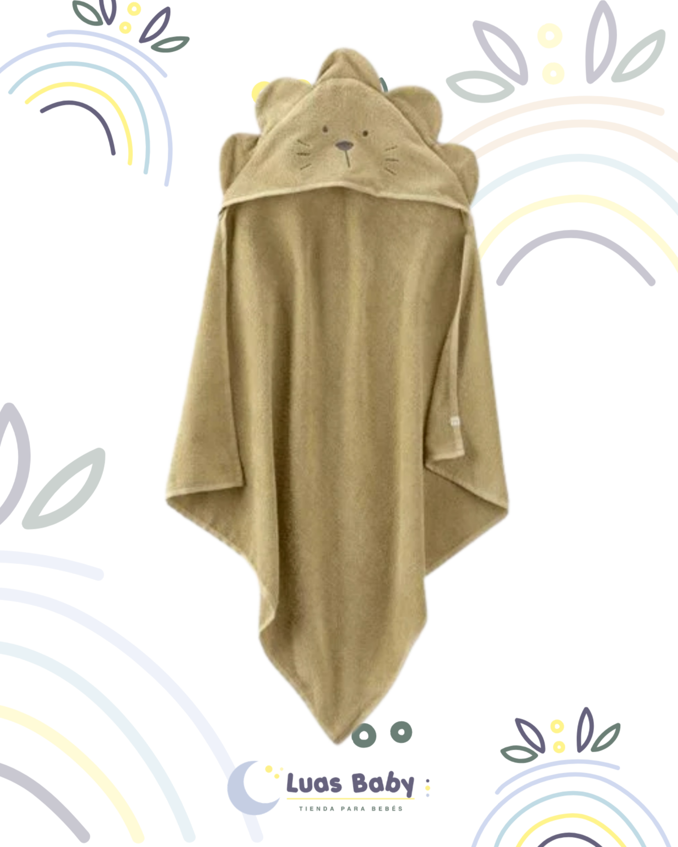 Toalla con Capucha Osito Beige