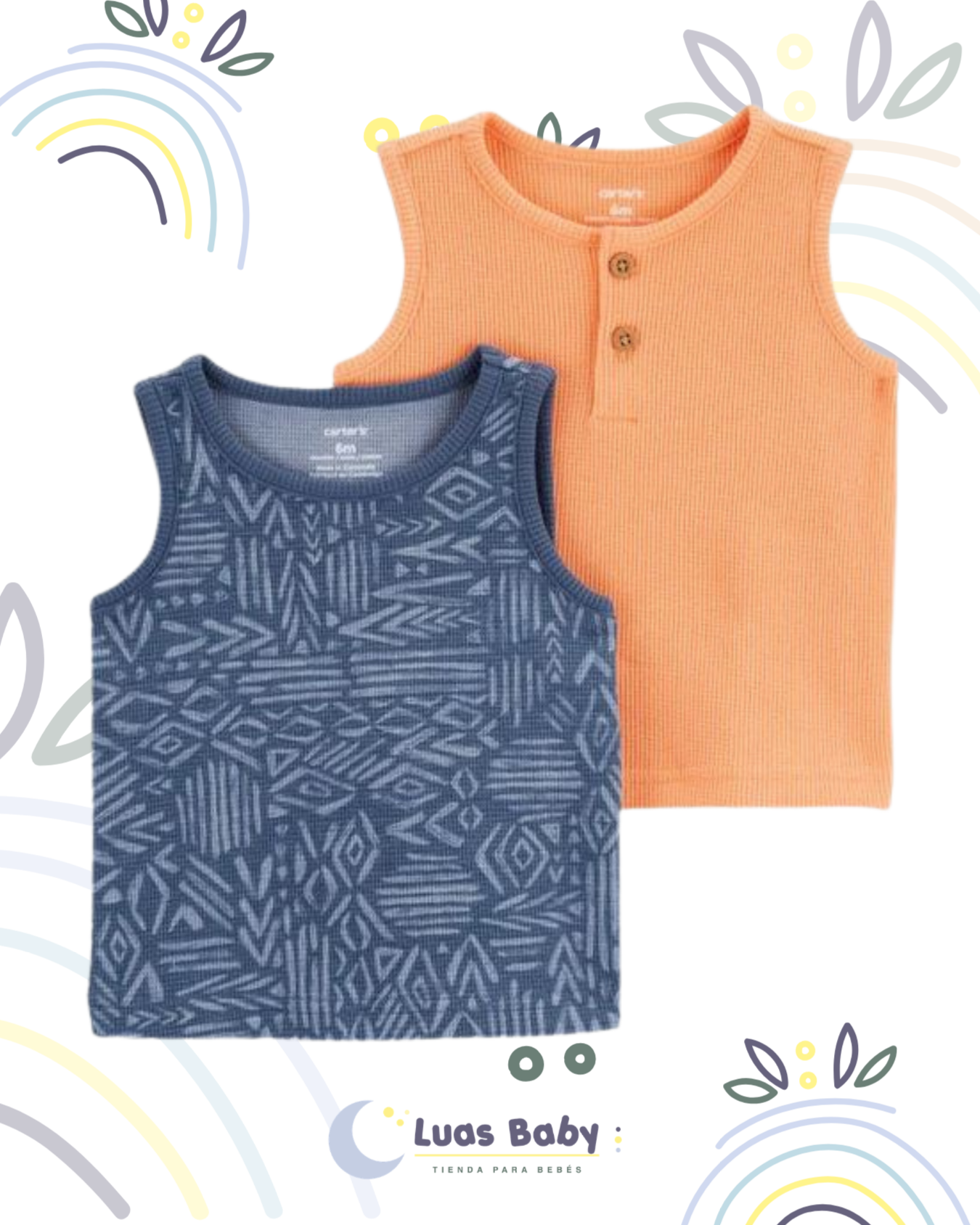 Pack 2 Camisetas Sin Mangas Carter's Niño