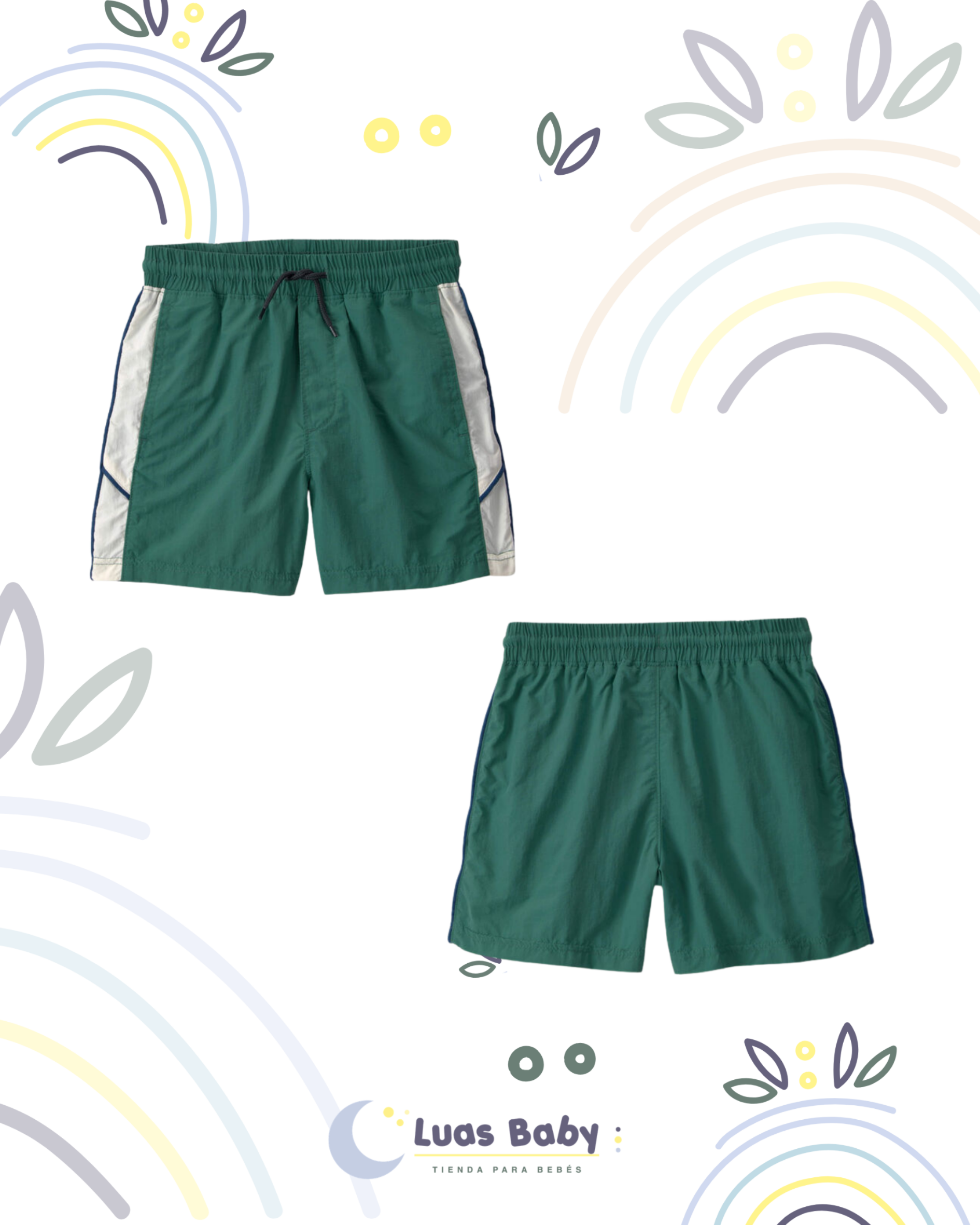 Shorts de Baño Verdes Niño
