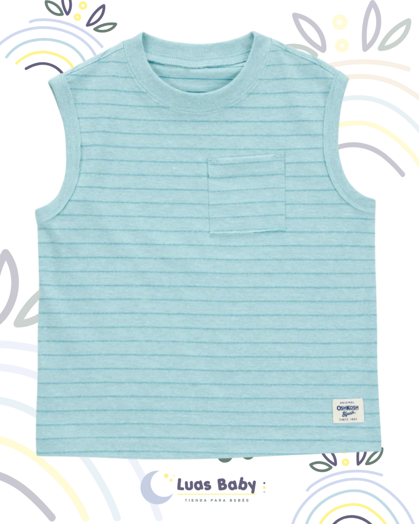 Camiseta Sin Mangas Verde Aqua Rayas OshKosh