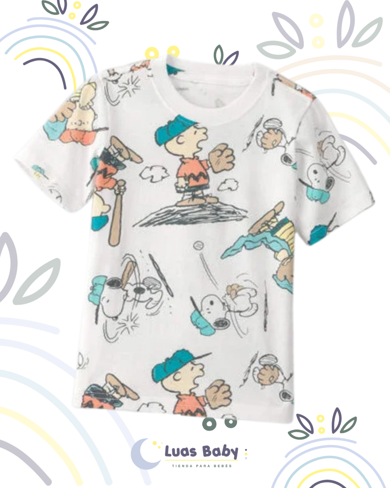 Camiseta Manga Corta Snoopy & Charlie Brown