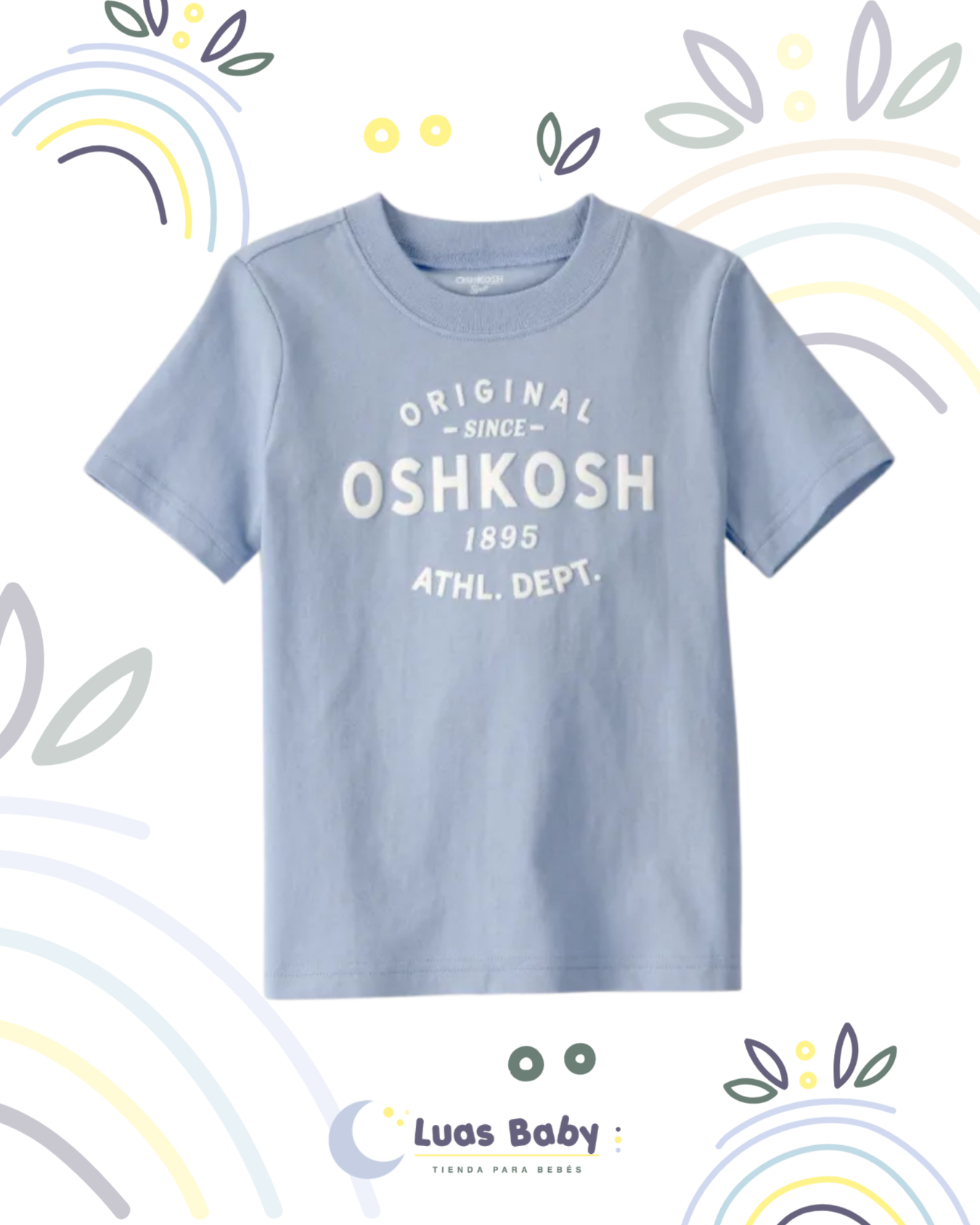 Camiseta Manga Corta OshKosh Azul Celeste