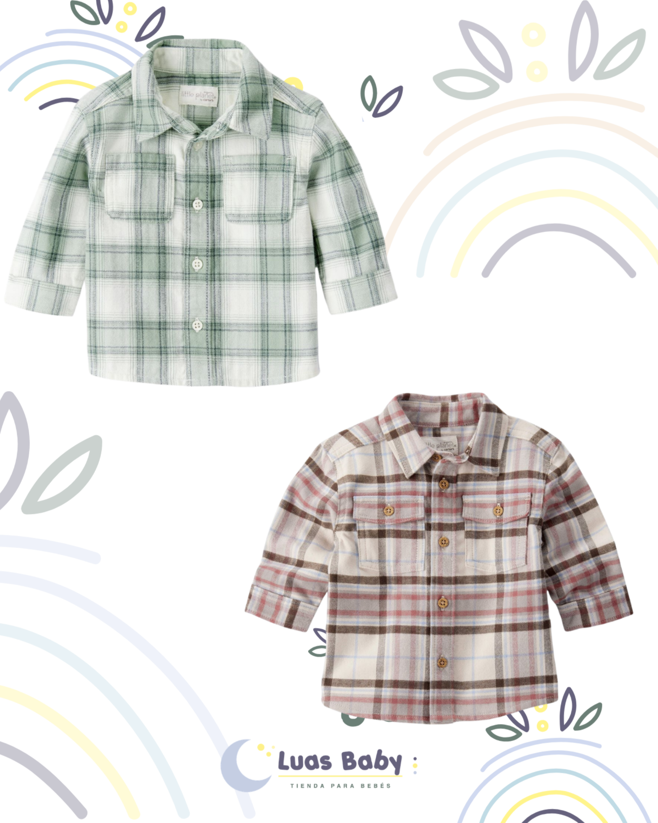 Camisas Manga Larga Cuadros Carter's