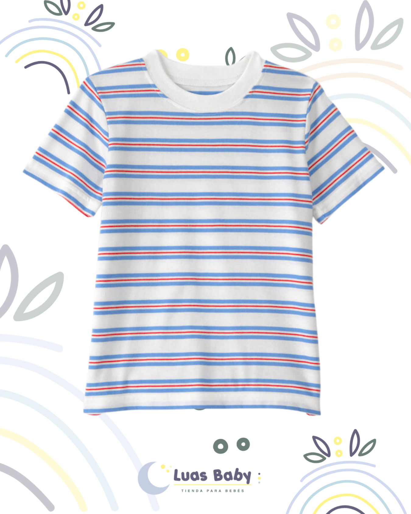 Camiseta Manga Corta Rayas Multicolor