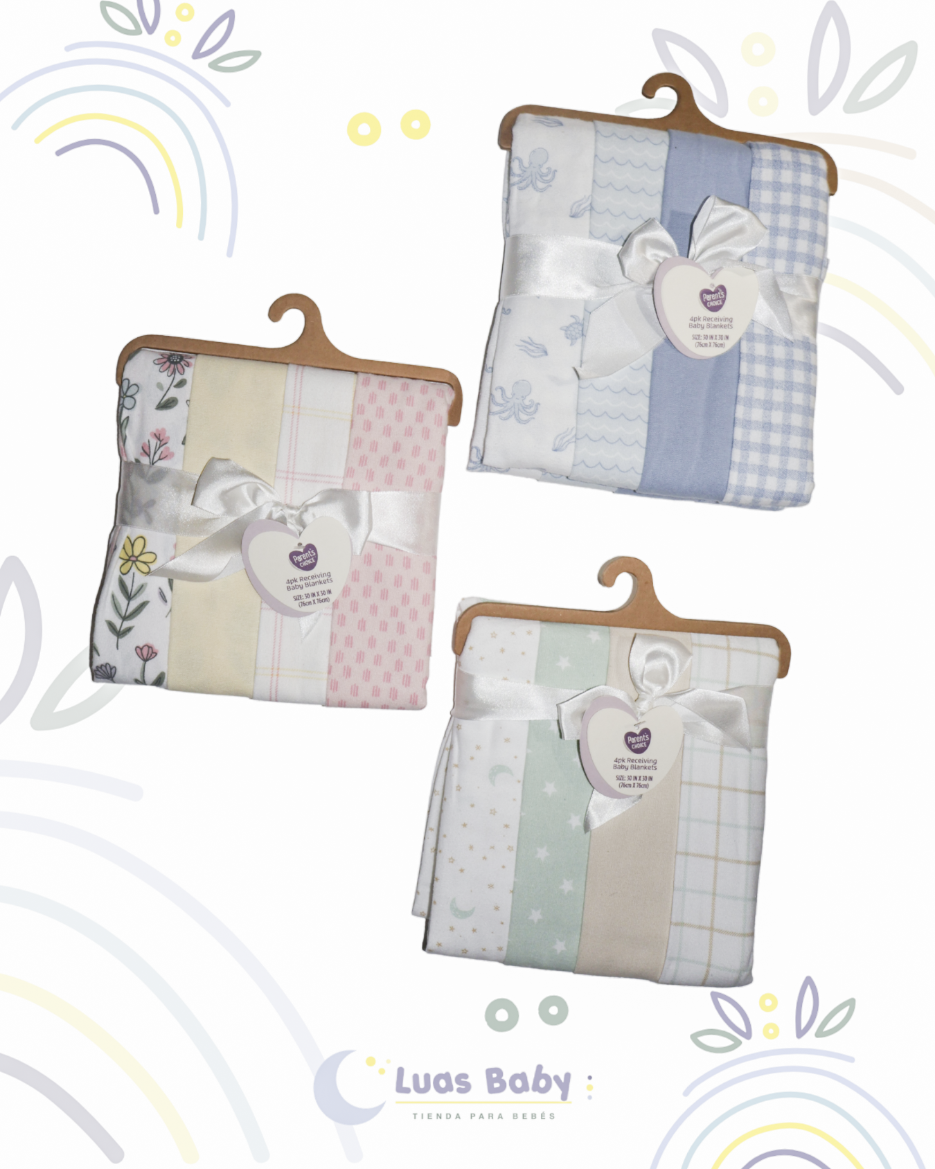 Pack 4 Muselinas de Algodón Floral Mixtas