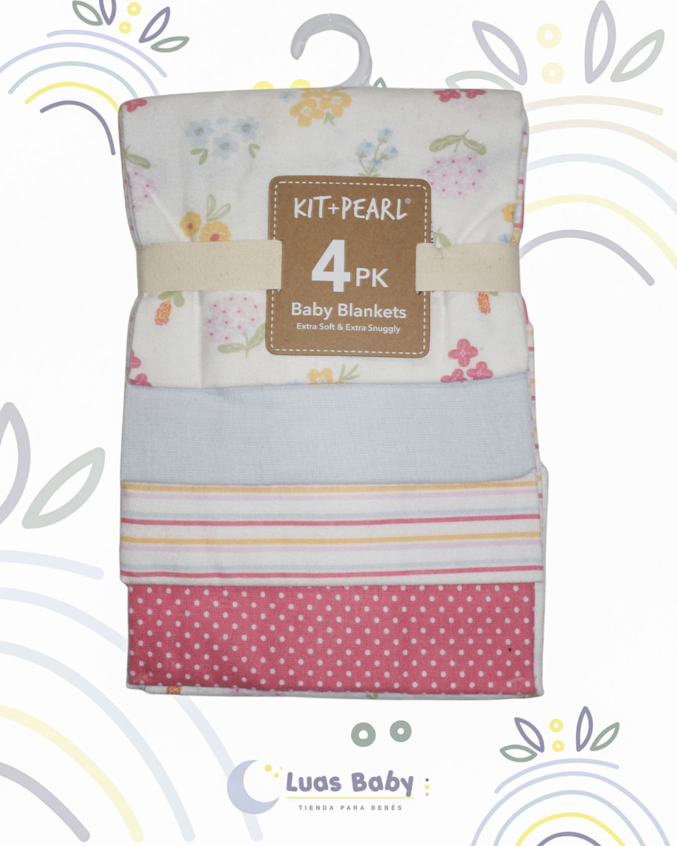 Pack 4 Mantas Bebé Floral Kit+Pearl Niña
